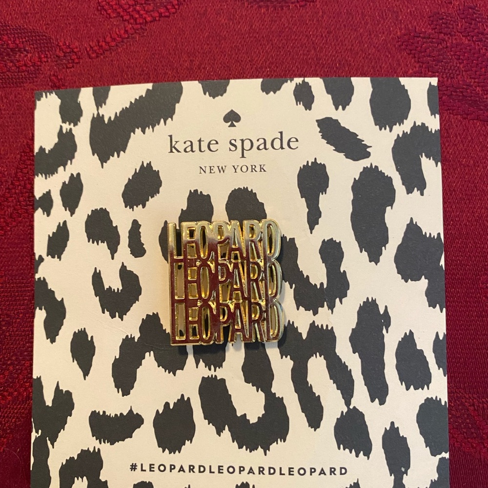 Kate Spade LEOPARD Gold-toned Pin Limited Edition